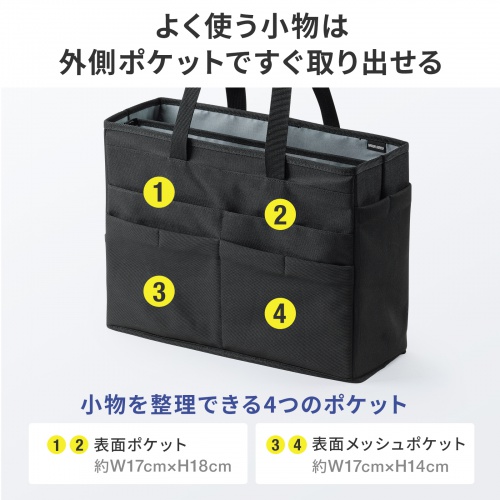 ミーティングバッグ（BOXバッグ・キャリーバッグ・14インチワイド・ノートPC対応・モバイルバッグ・テレワーク・フリーアドレス・ブラック）