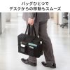 ミーティングバッグ（BOXバッグ・フタ付き・キャリーバッグ・14インチワイド・ノートPC対応・モバイルバッグ・テレワーク・フリーアドレス・ブラック）