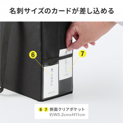 ミーティングバッグ（BOXバッグ・フタ付き・キャリーバッグ・14インチワイド・ノートPC対応・モバイルバッグ・テレワーク・フリーアドレス・ブラック）