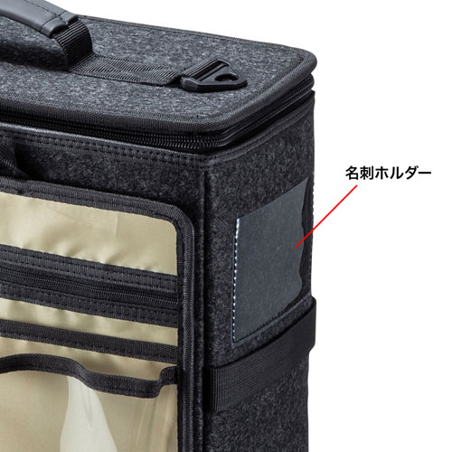 ボックス型バッグ(モバイルバッグ・ミーティングバッグ・箱型・13.3インチワイド・持ち運び・テレワーク・内装ベージュ)