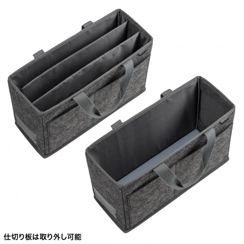 ミーティングバッグ（BOXバッグ・キャリーバッグ・15.6インチ・ノートPC対応・モバイルバッグ・フェルト・テレワーク・フリーアドレス・ブラック）