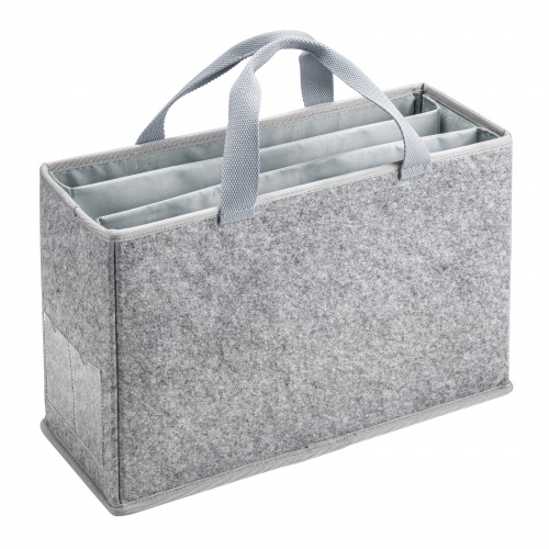 ミーティングバッグ（BOXバッグ・キャリーバッグ・15.6インチ・ノートPC対応・モバイルバッグ・フェルト・テレワーク・フリーアドレス・グレー）