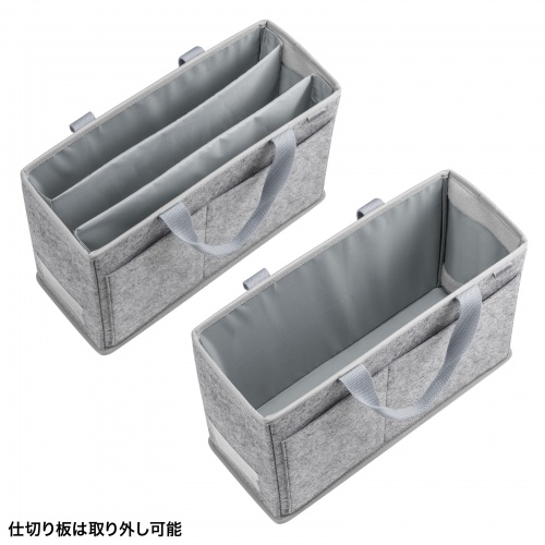 ミーティングバッグ（BOXバッグ・キャリーバッグ・15.6インチ・ノートPC対応・モバイルバッグ・フェルト・テレワーク・フリーアドレス・グレー）