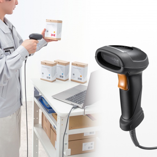 バーコードリーダー（有線・照合機能搭載・1次元・2次元・QRコード・日本語QR・防水防塵 IP42・USB・図書館・物流管理)