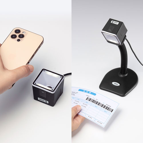 バーコードリーダー（2次元・１次元・卓上タイプ・スタンド付属・液晶・日本語QRコード・USB接続） BCR-2D7