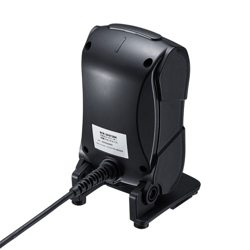 バーコードリーダー（定置式・1次元・2次元・有線・角度調節・ブラック）