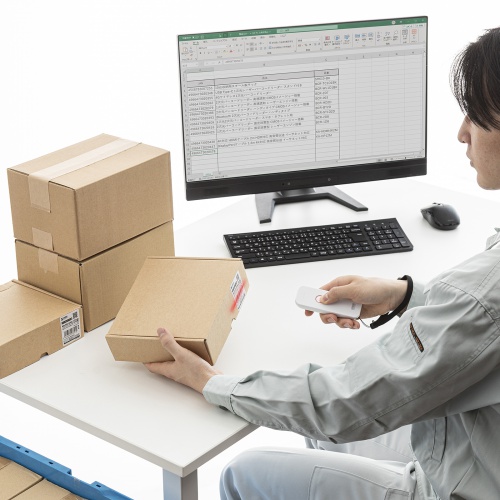 バーコードリーダー（バーコードスキャナ・Bluetooth・ワイヤレス・無線有線両方対応・1次元・JANコード・物流管理・図書館・メモリ内蔵）