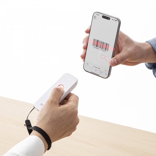 バーコードリーダー（バーコードスキャナ・Bluetooth・ワイヤレス・無線有線両方対応・1次元・JANコード・物流管理・図書館・メモリ内蔵）