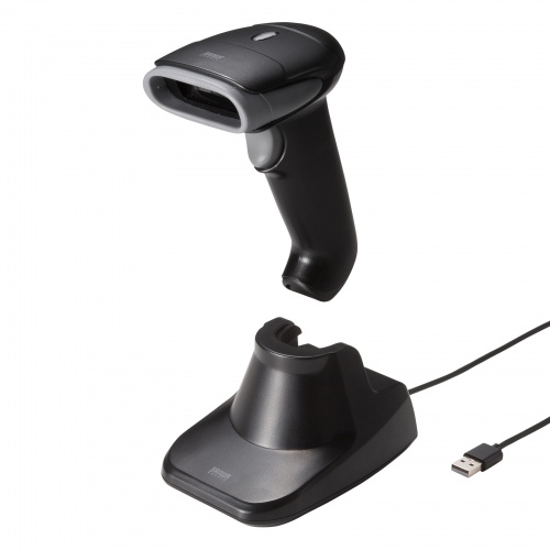 バーコードリーダー（バーコードスキャナ・日本語QRコード・JANコード・Bluetooth 2.4GHz・有線/無線両対応・1次元/2次元・ 充電クレードル付・図書館・物流管理