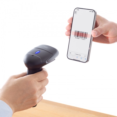 バーコードリーダー（バーコードスキャナ・日本語QRコード・JANコード・Bluetooth 2.4GHz・有線/無線両対応・1次元/2次元・ 充電クレードル付・図書館・物流管理