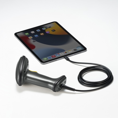 バーコードリーダー（1次元・レーザー・Type-C接続・スタンド付き・JANコード） BCR-TC1D1BK