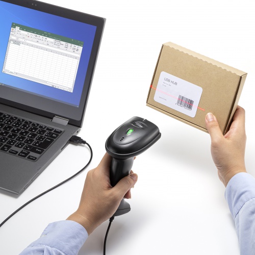 バーコードリーダー（1次元・レーザータイプ・ワイヤレス・有線・JANコード） BCR-WL1D1BK