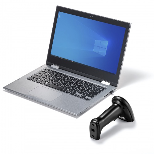 バーコードリーダー（1次元・レーザータイプ・ワイヤレス・有線・JANコード） BCR-WL1D1BK