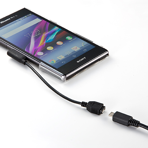 Xperia Z1クリアケース(マグネットケーブル・液晶保護フィルム付き)