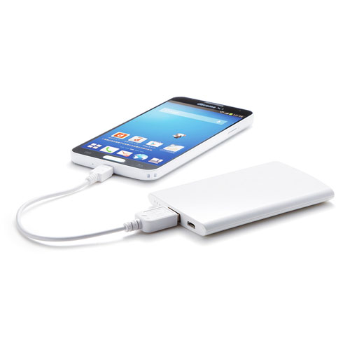 モバイルバッテリー(2500mAh・コンパクト・microUSBショートケーブル付き)