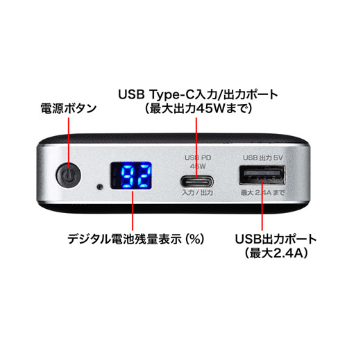 モバイルバッテリー(19200mAh・Type-Cポート・PD対応・45W) BTL