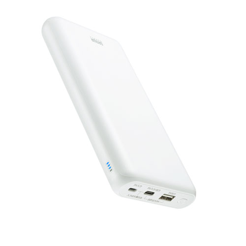 モバイルバッテリー（20000mAh・Type-cポートつき・ホワイト）