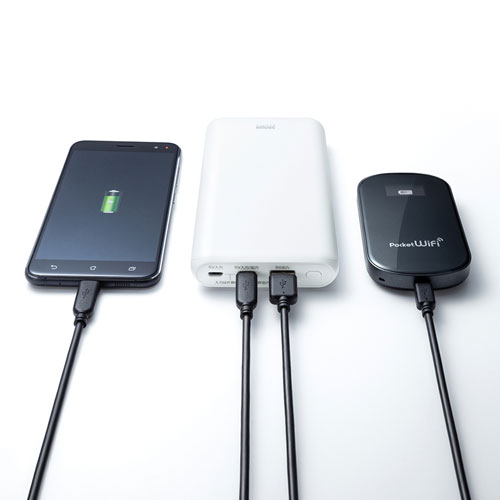 モバイルバッテリー（20000mAh・Type-cポートつき・ホワイト）