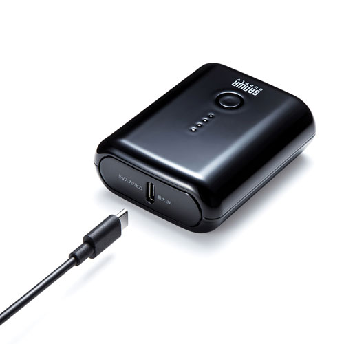 モバイルバッテリー（USB Type-C対応・10000mAh・ブラック） BTL-RDC20BK サンワサプライ