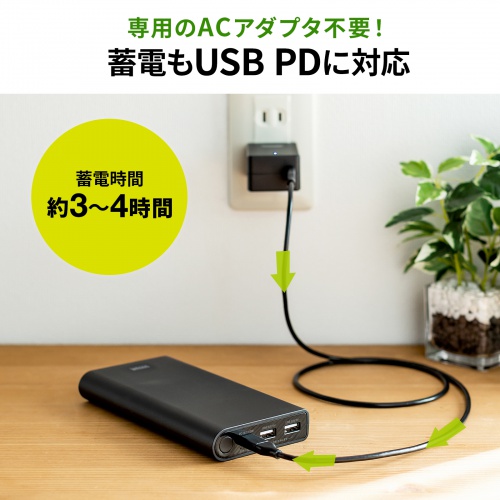 【アウトレット】モバイルバッテリー（飛行機・持ち込み・大容量・20100mAh・軽量・小型・持ち運び・PD45W・タイプCポート搭載・PD対応・機内） BTL-RDC26 サンワサプライ