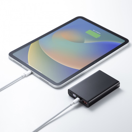 モバイルバッテリー（10000mAh・PD20W・軽量・小型・持ち運び・ブラック・急速充電・飛行機・持ち込み・機内）  BTL-RDC27BK サンワサプライ