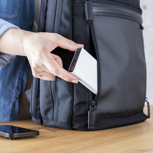 モバイルバッテリー（10000mAh・軽量・小型・持ち運び・PD20W・ホワイト・急速充電・飛行機・持ち込み・機内）  BTL-RDC27W サンワサプライ