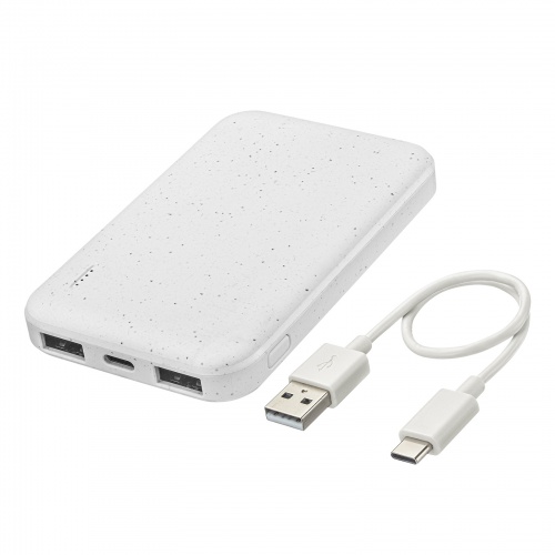 モバイルバッテリー（5000mAh・機内持ち込み対応・再生素材使用・3ポート・ホワイト） BTL-RDC32EC サンワサプライ