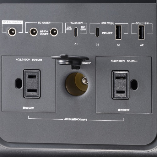 ポータブル電源（容量 518Wh・AC出力・500W・USB・PD65W・リチウムイオン電池・モバイルバッテリー・ポタ電・正弦波・停電・災害・節電・車中泊・ピクニック・庭・diy・工事現場）