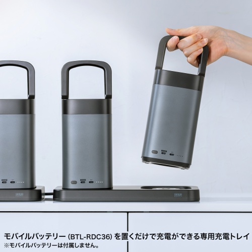 モバイルバッテリー（ハンドル・軽量・小型・持ち運び・大容量・PD90W・高速充電・ノートPC・2台同時充電・スマホ・タブレット・PSE認証済み）BTL-RDC36