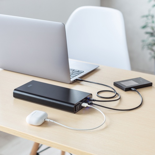 モバイルバッテリー（AC出力対応・大容量・20000mAh・72Wh・AC65W・PD45W・ノートパソコン・コンセント・USB充電・飛行機持ち込み可・旅行・ポタ電・ポータブル電源）