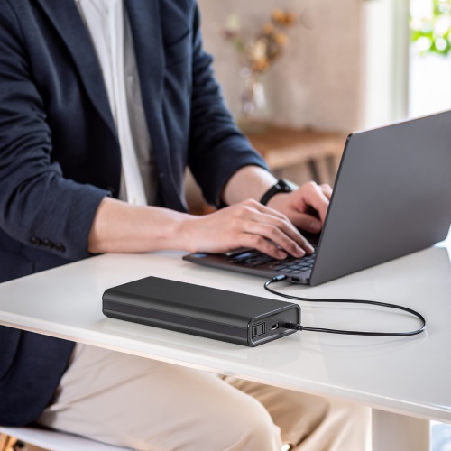 モバイルバッテリー（AC出力対応・大容量・27500mAh・99Wh・AC85W・PD65W・ノートパソコン・コンセント・USB充電・飛行機持ち込み可・旅行・ポタ電・ポータブル電源）