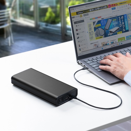 モバイルバッテリー（AC出力対応・大容量・27500mAh・99Wh・AC85W・PD65W・ノートパソコン・コンセント・USB充電・飛行機持ち込み可・旅行・ポタ電・ポータブル電源）