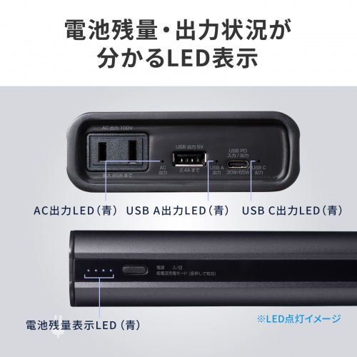 モバイルバッテリー（AC出力対応・大容量・27500mAh・99Wh・AC85W・PD65W・ノートパソコン・コンセント・USB充電・飛行機持ち込み可・旅行・ポタ電・ポータブル電源）