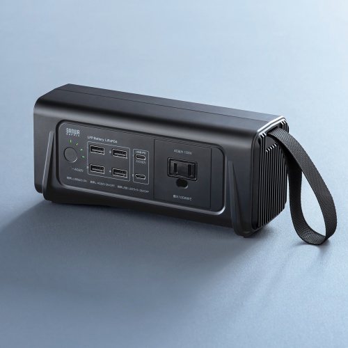 ポータブル電源（小型・AC出力・大容量・76.8Wh・24000mAh・USB PD65W・リン酸鉄リチウムイオン電池・LEDライト付き・機内持ち込み可・停電・災害・車中泊・ノートパソコン・持ち運び）