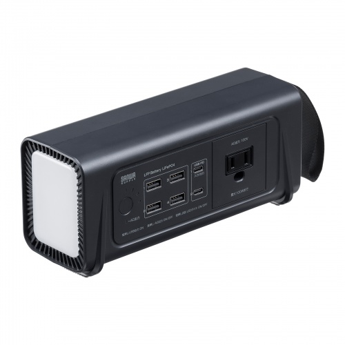ポータブル電源（小型・AC出力・大容量・76.8Wh・24000mAh・USB PD65W・リン酸鉄リチウムイオン電池・LEDライト付き・機内持ち込み可・停電・災害・車中泊・ノートパソコン・持ち運び）