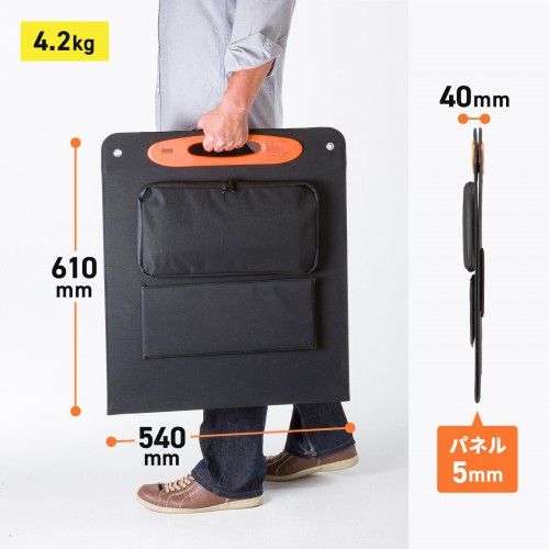 ポータブルソーラーパネル（最大出力100W）