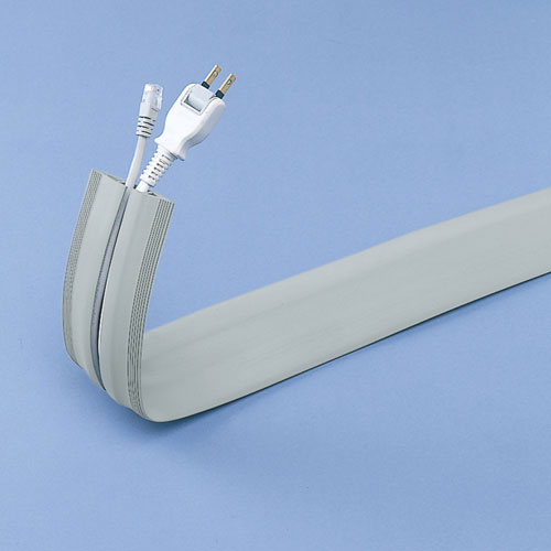 ケーブルカバー（ソフトタイプ・グレー・幅25.4mm・保護・配線カバー）