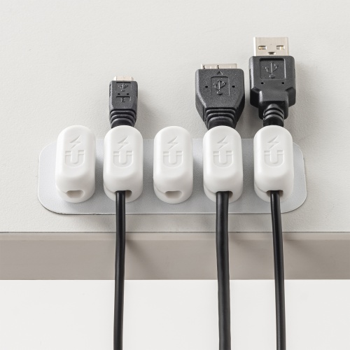 【アウトレット】マグネットケーブルホルダー（ホワイト）CA-515W サンワサプライ