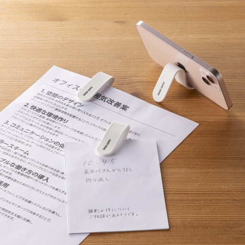 ケーブルクリップ（マグネット・シリコン製・イヤホンクリップ・ケーブル収納・5個セット・ホワイト）