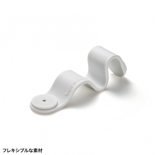 ケーブルクリップ（マグネット・シリコン製・イヤホンクリップ・ケーブル収納・5個セット・ホワイト）