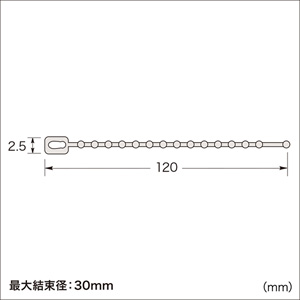 ケーブルタイ（120mm・結束バンド・取り外し可能・配線用） CA-608N サンワサプライ