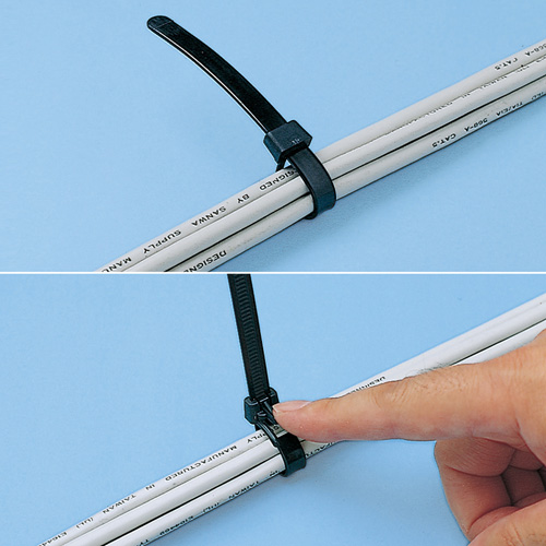 ケーブルタイ（ワイドタイプ・12.5cm・10本入り・結束バンド・配線・ブラック）