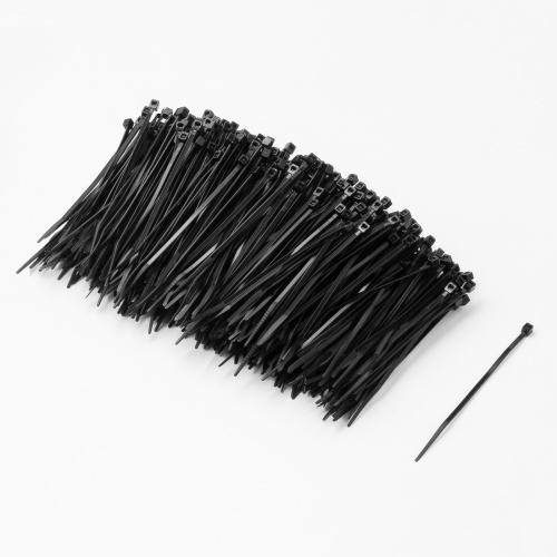 結束バンド（屋外用・長さ100mm・500本入り・耐UV・紫外線に強い・耐候性・幅2.5mm・配線・DIY・結束径最大22mm・引張強度8kg・ブラック）