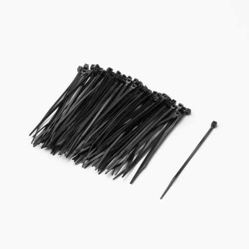 結束バンド（屋外用・長さ100mm・50本入り・耐UV・紫外線に強い・耐候性・幅2.5mm・配線・DIY・結束径最大22mm・引張強度8kg・ブラック）