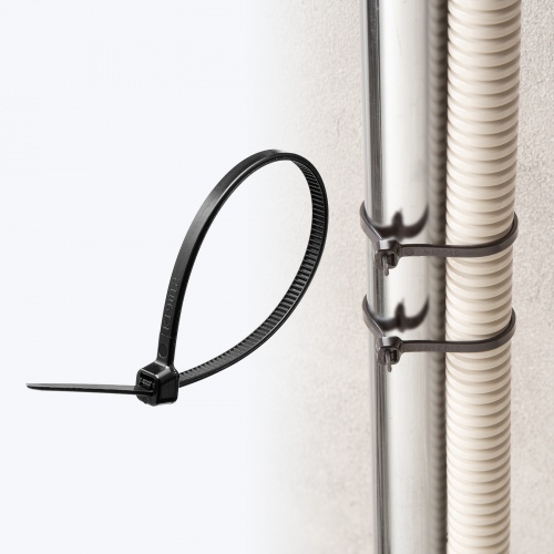 結束バンド（屋外用・長さ150mm・50本入り・耐UV・紫外線に強い・耐候性・幅3.6mm・配線・DIY・結束径最大36mm・引張強度18kg・ブラック）