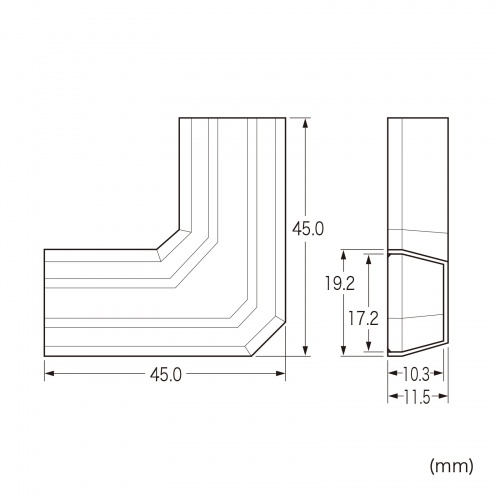 ケーブルモール（連結部品・幅17mm・L型タイプ・CA-KK17用・配線・ダクト・カバー・ケーブル収納・ブラック）