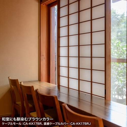 強力な両面テープ付きの壁用ケーブルカバー（幅17・長さ1000・角型、ブラウン） サンワサプライ