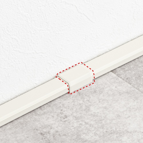 ケーブルモール（連結部品・幅22mm・直線タイプ・CA-KK22用・配線・ダクト・カバー・ケーブル収納・ミルキーホワイト）