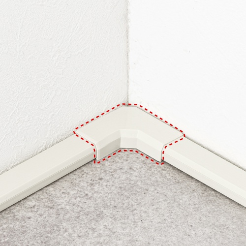 ケーブルモール（連結部品・幅22mm・L型タイプ・CA-KK22用・配線・ダクト・カバー・ケーブル収納・ミルキーホワイト）