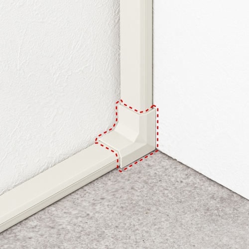 ケーブルモール（連結部品・幅22mm・入角（イリズミ）タイプ・CA-KK22用・配線・ダクト・カバー・ケーブル収納・ミルキーホワイト）